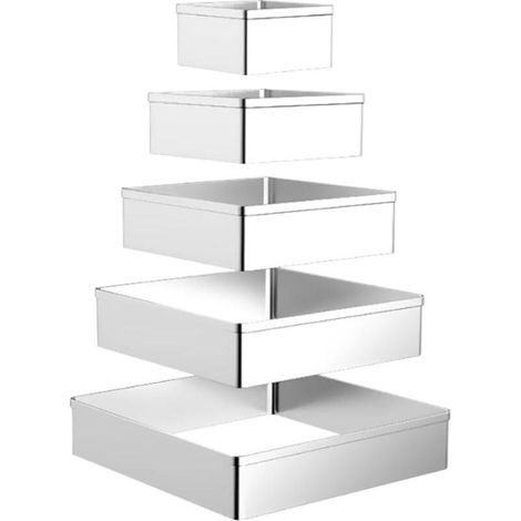 Lot de 5 emporte-pièces carrés en métal en acier inoxydable pour biscuits et pâtisseries (1/5)