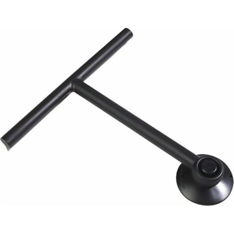essuie-Glace de Douche Noir et Crochet avec Ventouse, Nettoyer Le Verre en résine et Caoutchouc, Dimensions 21.7 x 19.5 x 3 cm (1/4)