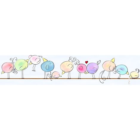 A.S. Création Funny Birds 403724 Papiertapete Kinderzimmer 5 x 1.55 m Blau Wohnzimmer Schlafzimmer Büro (1/5)