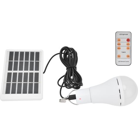 Ampoule solaire LED 7W, lumière blanche positive contrôlée à 5 vitesses, intelligente intégrée pour jardin et Camping (1/5)