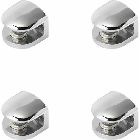 Ensemble de 4 supports pour étagères en verre, clips en verre réglables, crochets muraux pour miroirs, convient aux étagères en verre de 8 à 10 mm, aux miroirs et aux étagères en bois.-DOU
