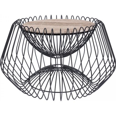 Table basse fait main en marbre ESE 60x60 marron et noir