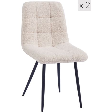 Nordlys - Lot de 2 Chaises de Salle a Manger Scandinaves Capitonnees Metal (1/5)