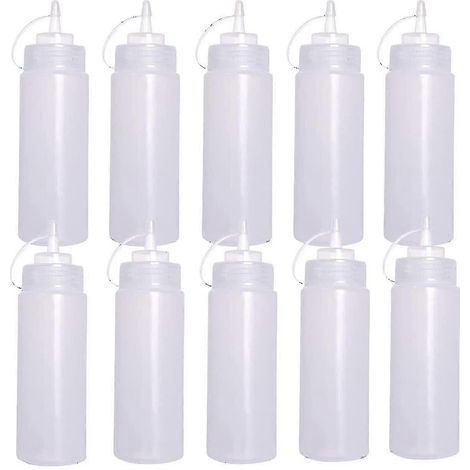 Lot de 10 flacons souples pour condiments, flacons à sauce en plastique de 240 ml. (1/5)