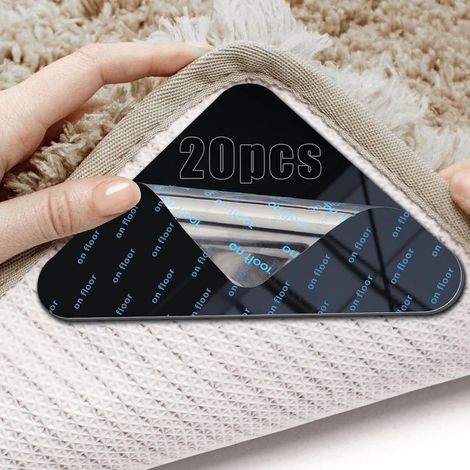 Lot de 20 sous-tapis antidérapants réutilisables en PU, lavables et sans traces, pour tapis et sous-couches de moquette. (1/5)
