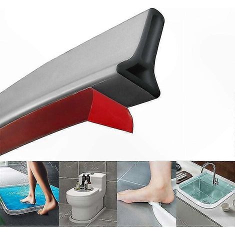 Verstellbare Duschabtrennung mit Wasserrückhaltesystem, 1 Meter, grau, für den Innenbereich. (1/5)