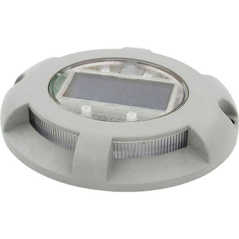 Lumière de marche solaire IP65 étanche ronde en alliage d'aluminium lampe d'escalier extérieure LED pour pont cour voie couleur chaude (1/5)