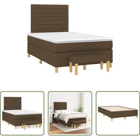 Matratze - Boxspringbett mit Matratze Dunkelbraun 120x190 cm Stoff (1/5)