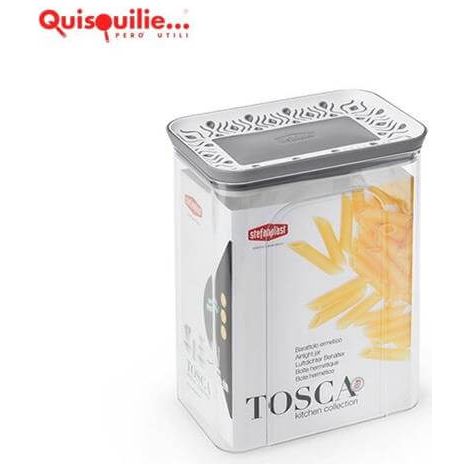Barattolo hermético rectangular 600x300x195 para alimentos, 2,2 litros
