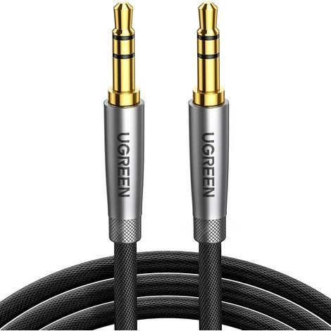 Câble Audio Jack 3.5mm Mâle en Nylon Tressé Stéréo Câble Aux Voiture Compatible avec iPhone 6S iPad iPod PC Manette PS5 Casque Chaîne HiFi Autoradio Barre de Son (1M) (1/5)