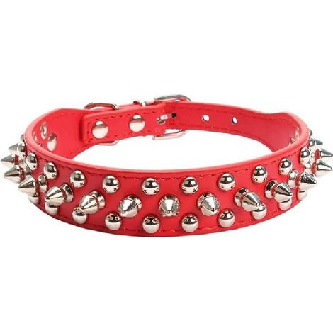 Collare per cani in pelle borchiata, collare per cani con rivetti a proiettile, collare per cani di taglia media e grande, Pitbull, guinzaglio punk per cani