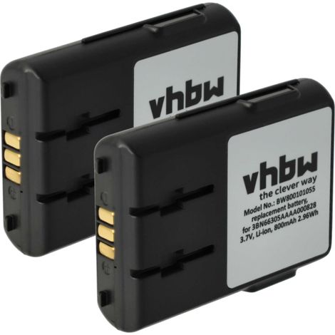 vhbw 2x Akku kompatibel mit Alcatel Mobile 400 DECT, 300 DECT schnurlos Festnetz Telefon (800 mAh, 3,7 V, Li-Ion) (1/5)
