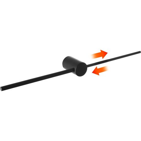 Porte-serviettes 40 cm - Aluminium brossé - Noir - Pour salle de bain et cuisine (1/5)