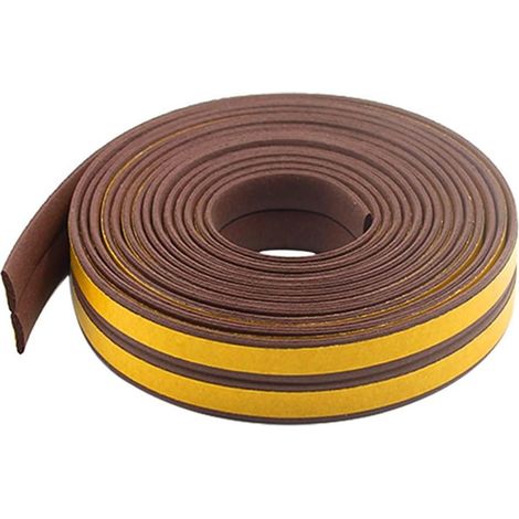 Striscia di tenuta autoadesiva da 10 m, guarnizione isolante per finestre da 9 mm x 2 mm, guarnizione in schiuma di gomma per porte e finestre (marrone) (1/5)