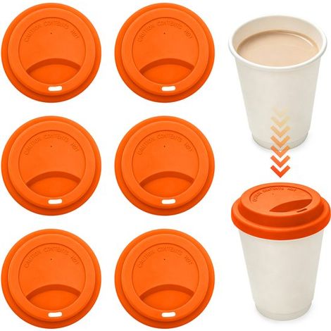 Silikon Trinkdeckel Auslaufsichere Becherdeckel Wiederverwendbare Kaffeebecherdeckel Becherdeckel 6er Pack Himmelblau (1/5)