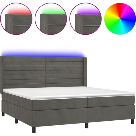 Maison Exclusive - Sommier à lattes de lit matelas et LED Gris foncé 200x200 cm (1/5)