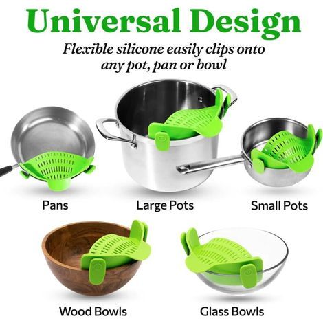 Passoire de cuisine en silicone,passoire cuisine pliable,convient à toutes les casseroles et poêles,parfait pour égoutter les pâtes,les légumes et les fruits (1/3)