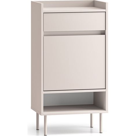Selsey DIOCE – Zapatero con compartimentos y cajón, greige, 50 cm