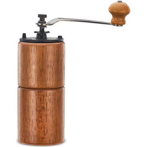 Moulin à café manuel en bois avec meules en fonte, grande capacité (1/3)