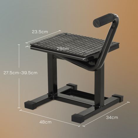 Porte-vélos en acier, charge maximale 150 kg, avec revêtement en caoutchouc et manivelle, 48 x 34 x 43 cm, noir (1/5)