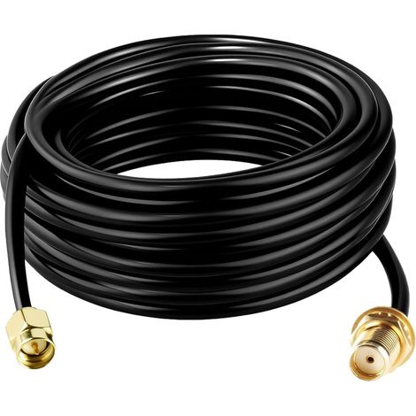Cable D'extension SMA RG174, 10M Câble Rallonge Antenne WIFI Mâle vers Femelle Adaptateur Cable Coaxial TV 5G 4G Exterieur pour LTE GSM GPS Routeur Modem Scanner Radio Ham Camera SDR Récepteur ADS-B (1/5)
