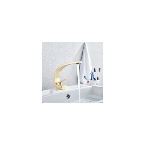 Grifo monomando moderno de un solo orificio para lavabo, agua fría y caliente, color dorado para baño - OTROS (1/4)