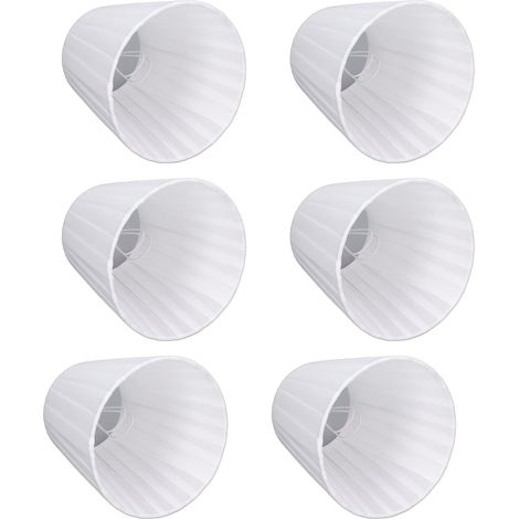 6-Piece Fabric Lampshade Set, Textile Fabric Lampshade for E14 Bulbs with Iron Frame, Soft Light Chandelier for Bedroom, Study Hall, Hotel (1/5)