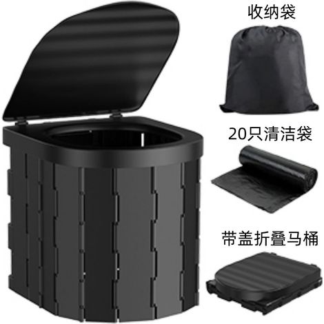 Toilettes de camping pliables et portables, charge maximale 150 kg, 20 sacs inclus, extérieur et voyage, randonnée pratique