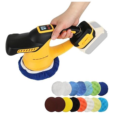 Cordless Polisher for 18V 20V 6" Brushless Polishing Kit 6 Variable Speeds 6000RPM for Automotive Aesthetics, Waxing and Scratch Removal (Without Battery) (1/5)
