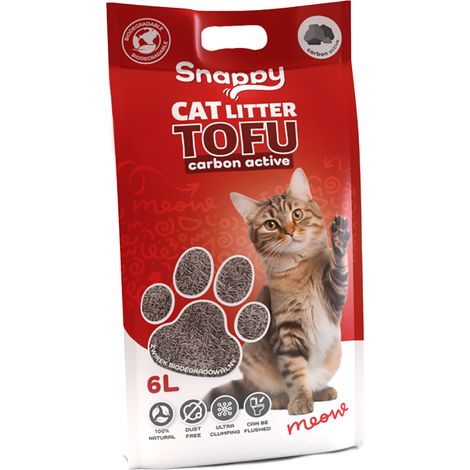 Snappy Katzenstreu Tofu, biologisch abbaubar, 2,5 kg, Aktivkohle (1/3)