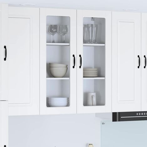Meuble mural de cuisine-Armoire suspendue de rangement Montage mural Blanc 80 x 31 x 100 cm (1/5)