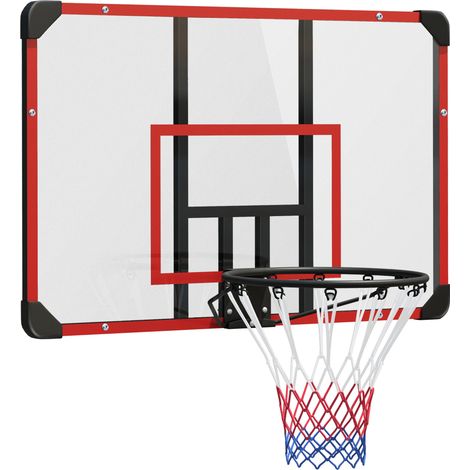 Panier de basketball mural en acier rouge 113 x 61 x 73 cm pour usage intérieur et extérieur (1/5)