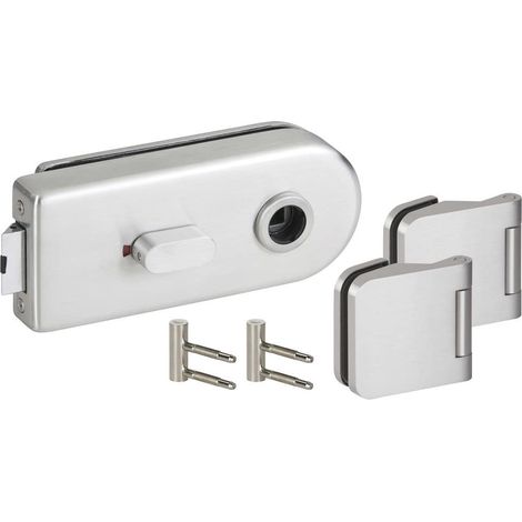 HERMAT Ganzglastürschloss-Set VENEZIA 6016U/6315/HZ, Edelstahl (1/2)
