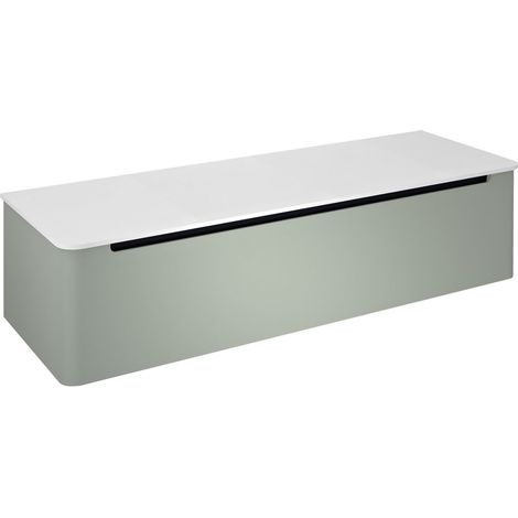 Meuble sous-vasque KERALA 140x35x47,5cm, 1x tiroir, vert (1/4)
