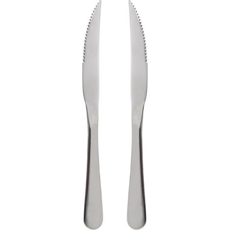Set di 2 coltelli seghettati per bistecche, hamburger, carne, pizza e grigliate. (1/4)