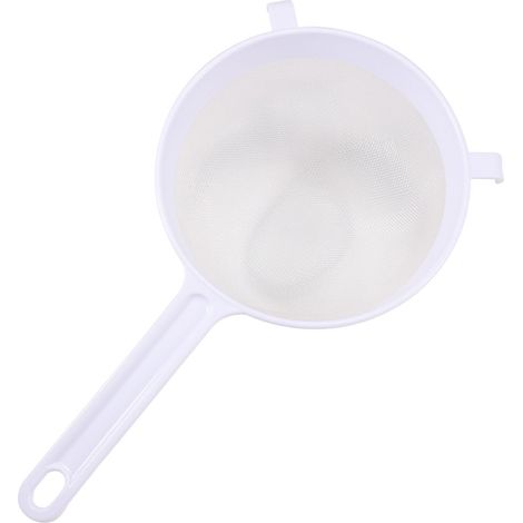 1 Passoire, plastique PP, mailles fines, poignée longue, œillets suspension, cuisine pâtisserie (1/5)