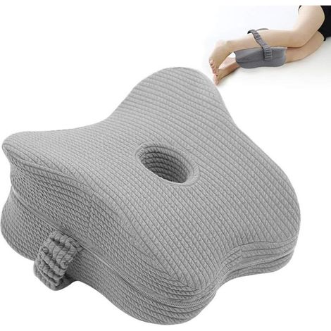 Oreiller de genou amélioré pour dormeurs latéraux avec sangle élastique, idéal pour l'alignement de la colonne vertébrale et le soulagement des douleurs aux hanches, au dos et aux articulations