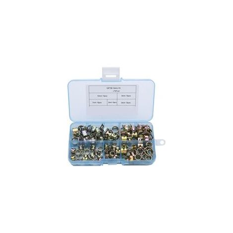 Packung mit 75 Federschlauchschellen für Leitungen, Kraftstoff- und Wasserleitungen. Robuste Metallbefestigungen für Druckluftleitungen und Schläuche. (1/3)