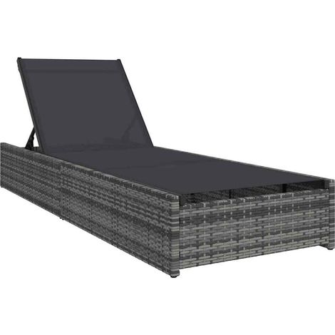 Maison Exclusive - Sonnenliege Grau 200,5 x 70 x 75 cm Poly-Ratta
