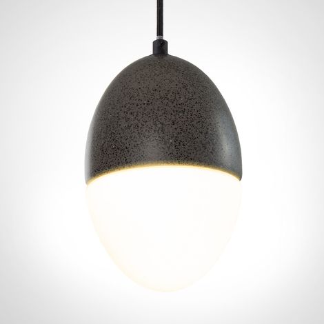 Paco Home Pendelleuchte, E27, Lampe Für Wohnzimmer Esszimmer Küche, Höhenverstellbar Beton-Sandstein-Schwarz, ohne Leuchtmittel (1/5)