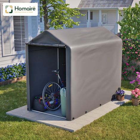 HOMAIRE Garage de vélo et outils extérieure en tôle imperméable pour stockage de vélo, outils de jardin et accessoires, idéal pour balcon, terrasse et cour