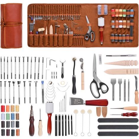 Kit di Utensili per Lavorazione della Pelle, 92 Pezzi (1/5)
