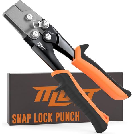 Professional Snap Lock Punch - Heavy Duty Sheet Metal Notcher with Safety Lock - End Cap Crimper for Gutters - Essential Gutter Clamping Tool (1/5)