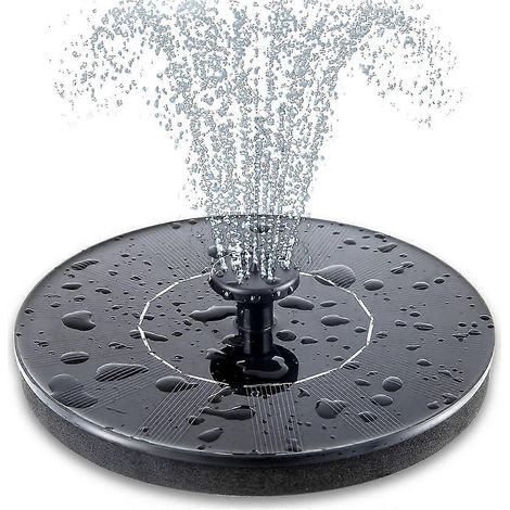 Pompe pour fontaine solaire avec bain d'oiseaux, fontaine solaire améliorée de 3,5 W avec 6 buses, autoportante et flottante à énergie solaire (1/5)