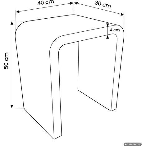 Mesa auxiliar CREMA blanca 40 cm redondeada 40x30x50 cm (1/5)