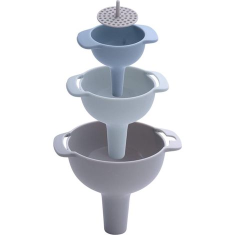 Entonnoir De Cuisine Plastique Funnel Set Ustensile de Cuisine Entonnoir Avec Filtre Entonnoir Plastique Empilable avec Poignée Entonnoir Cuisine Superposable Transfert d'Ingrédients Liquides Poudreux (1/5)