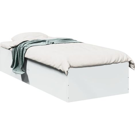 Cadre de lit blanc 75x190 bois d'ingénierie (1/5)