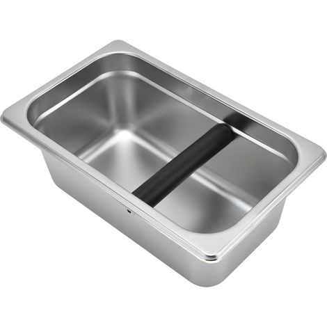 Boîte à marc rectangulaire en acier inoxydable pour résidus de café (1/5)