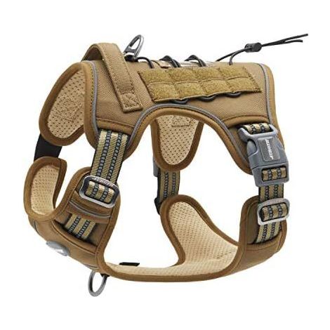 Harnais de Chien Anti Traction, Harnais Tactique Chien Respirant Réglable Facile à Mettre pour Moyen Grand Chien, Gilet Durable Réfléchissant - M (1/5)
