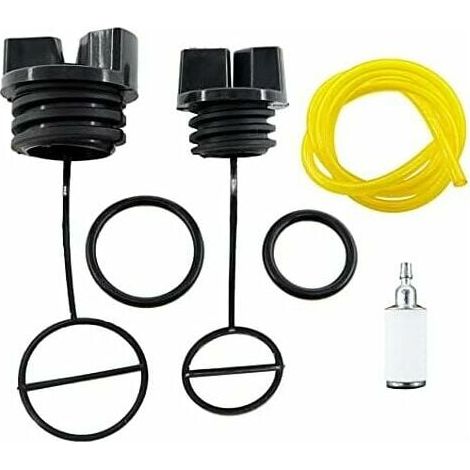 2 pièces Bouchon d'huile et filtre à carburant pour tronçonneuses, compatible avec modèles McCulloch CS330 à CS420T, M3414 à M4218, MAC 3-14XT à 842 (1/4)